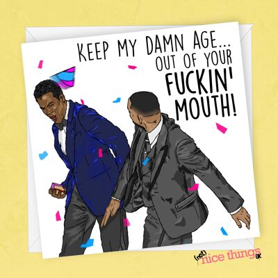 Will Smith Oscars Meme-Karte | Lustige Chris Rock Geburtstagskarte