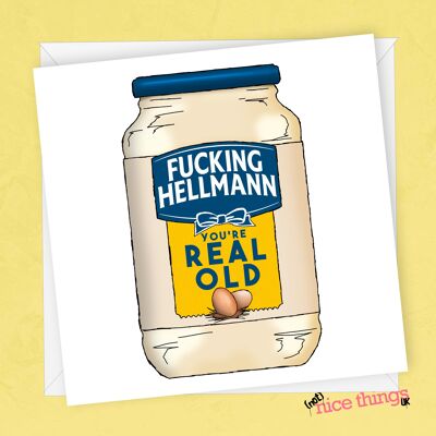 Carte d'anniversaire F ** cking HellMan | Carte végétalienne drôle
