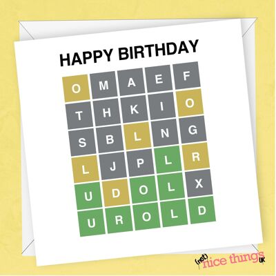 Carte d'anniversaire Wordle | Carte d'anniversaire drôle