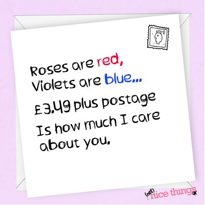 las rosas son rojas | Tarjeta divertida de San Valentín/aniversario