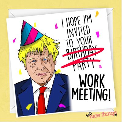 Reunión de trabajo de Boris | Tarjeta de cumpleaños divertida