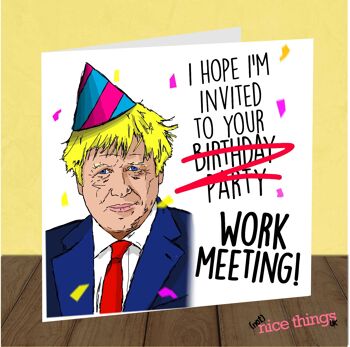 Réunion de travail de Boris | Carte d'anniversaire drôle 2