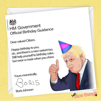 Nueva tarjeta variante | Tarjeta de cumpleaños divertida de Boris