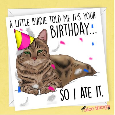 Carte du chat | Carte d'anniversaire drôle