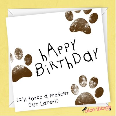 Carta da Cane | Biglietto di auguri di compleanno divertente