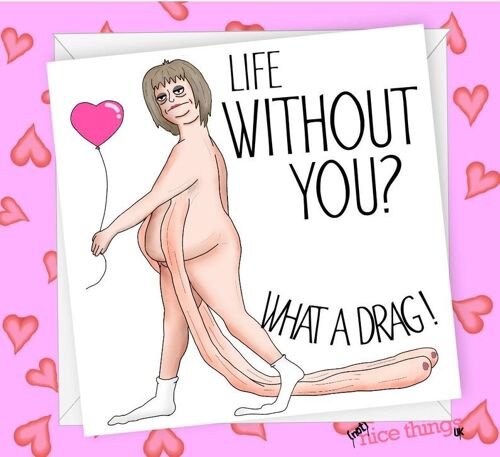 What a Drag Anniversary Card | Funny Long Boobs Card
