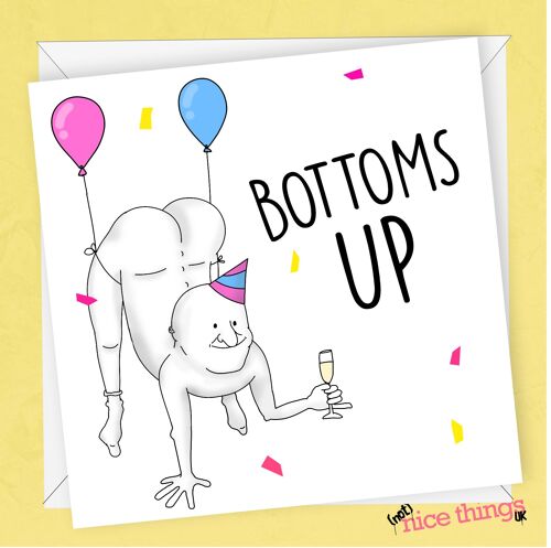 Bottoms Up! Card | Funny Birthday Card