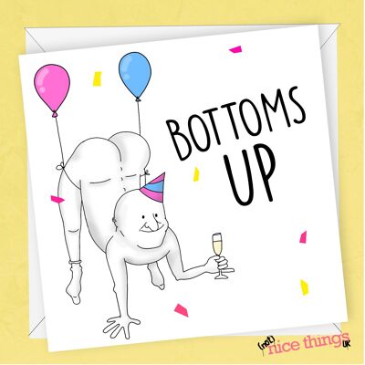 Bottoms Up! Karte | Lustige Geburtstagskarte