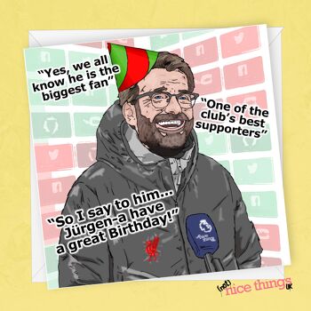 Carte d'anniversaire Jürgen Klopp | Carte d'anniversaire Liverpool 1