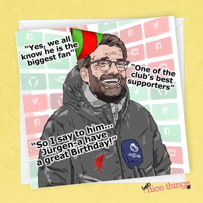 Carte d'anniversaire Jürgen Klopp | Carte d'anniversaire Liverpool