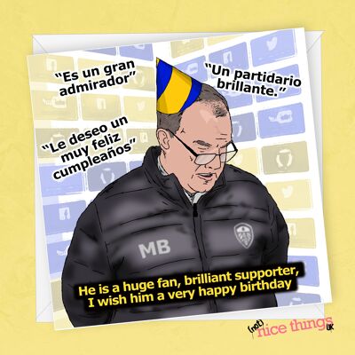 Tarjeta de cumpleaños de Marcelo Bielsa | Tarjeta de cumpleaños del Leeds United