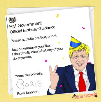Carte d'anniversaire Conseils de Boris | Carte d'anniversaire drôle 1
