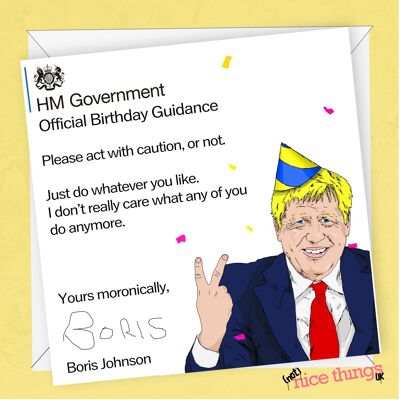 Biglietto di auguri di compleanno con i consigli di Boris | Biglietto di auguri di compleanno divertente