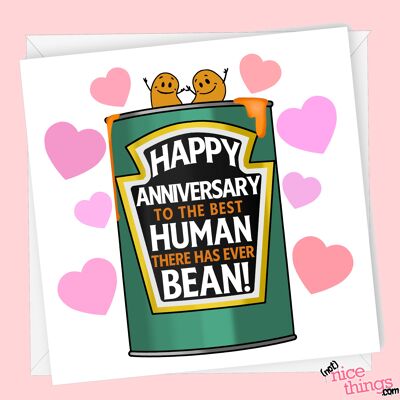 Favourite Human Bean | Funny Anniversary Card
