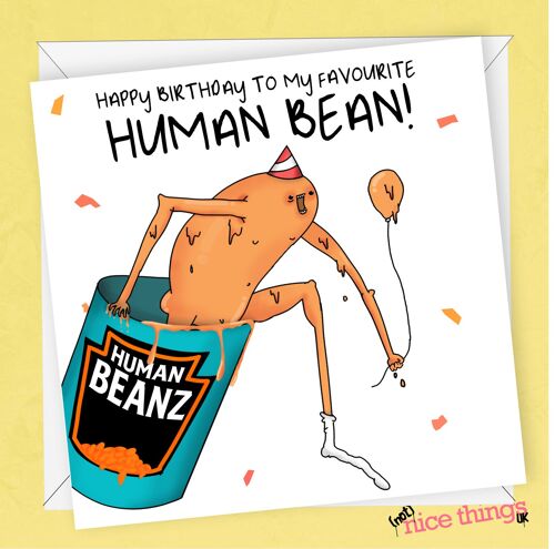 THE Human Bean Birthday Card | Funny Birthday Card