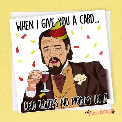 Meme de Dicaprio de <br> No encuentra el producto que te gusta? Tarjeta de cumpleaños divertida