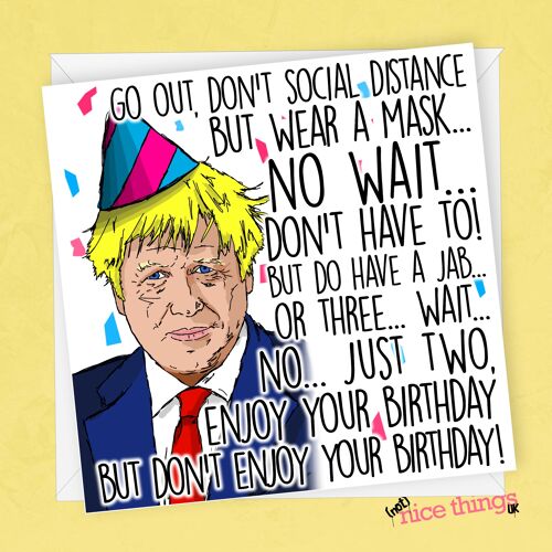Boris Johnson Do but Don't Birthday Card | Boris Johnson Card