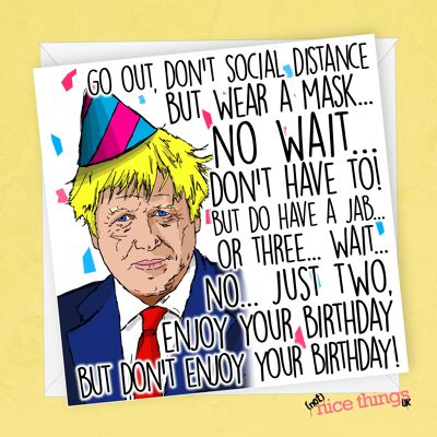 Boris Johnson hace pero no hace la tarjeta de cumpleaños de <br> Celebra su boda! Tarjeta Boris Johnson