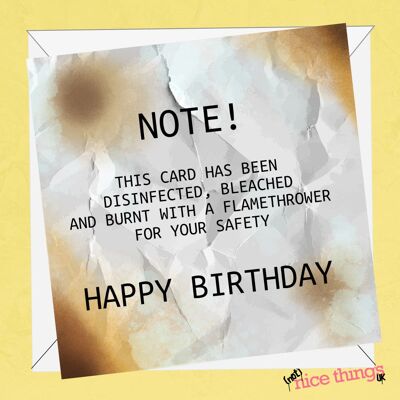 Disinfected Birthday Card | Funny Birthday Card