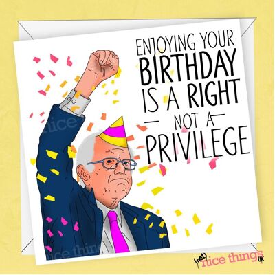 Carte d'anniversaire Bernie Sanders | Carte d'anniversaire drôle