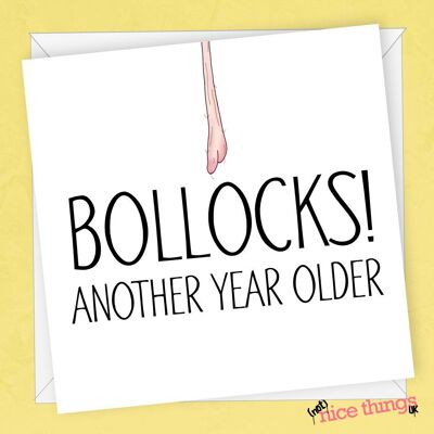 Carte d'anniversaire Bollocks double face, cartes d'anniversaire drôles pour lui