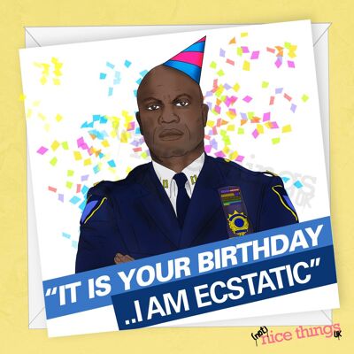 Tarjeta de cumpleaños divertida de capitán Holt | Tarjeta Brooklyn 99