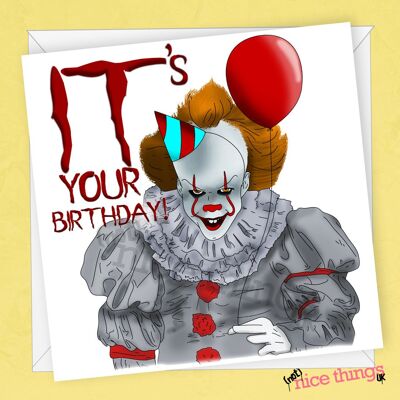 Pennywise la carte d'anniversaire clown | Carte d'anniversaire de film informatique