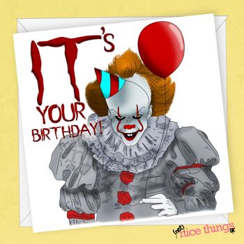 Pennywise la carte d'anniversaire clown | Carte d'anniversaire de film informatique 1