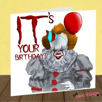 Pennywise la carte d'anniversaire clown | Carte d'anniversaire de film informatique 2