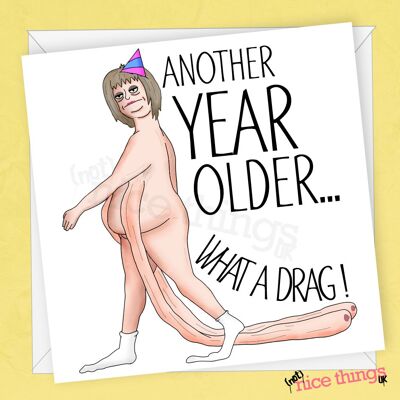 What a Drag Birthday Card for Her | Funny Menopause Card, Rude Cards for Her