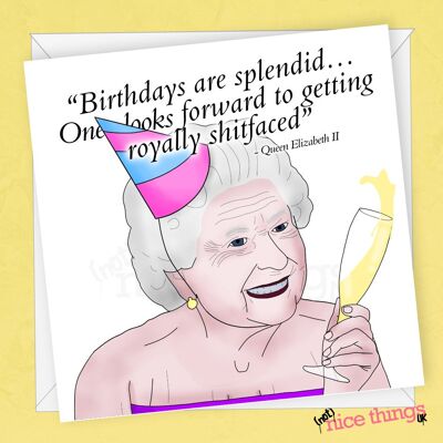 La tarjeta de cumpleaños divertida de la reina | Tarjeta grosera de la reina Isabel II