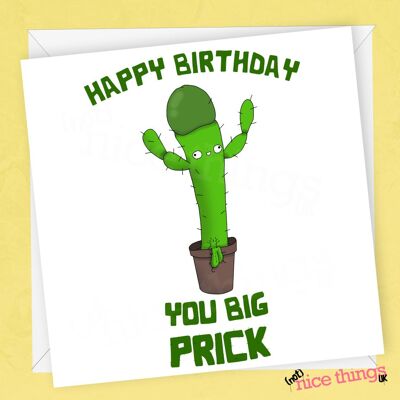 Carte d'anniversaire drôle de cactus grossier | Carte d'anniversaire coquine