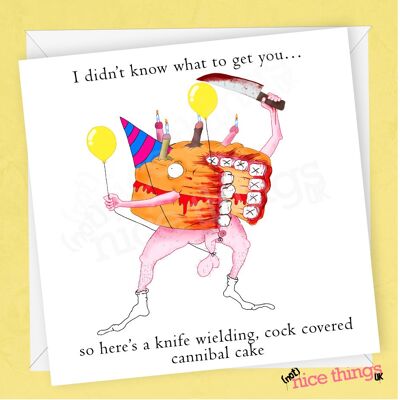 Rude Funny Savage Cake Card - Carta offensiva, Carta pene divertente