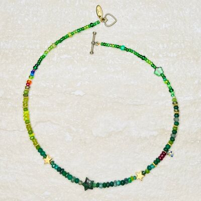 Smaragd-Stern-Halskette