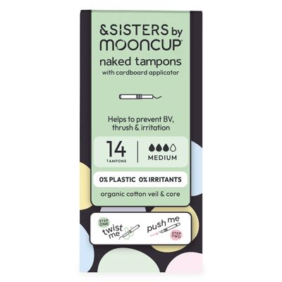 Organic Cotton Eco-applicator Tampons | Medium Absorbency | (14 pack)