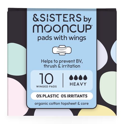 Organic Cotton Pads With Wings | Heavy Absorbency (10 pack)