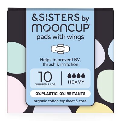 Almohadillas de algodón orgánico con alas | Gran absorbencia (paquete de 10)
