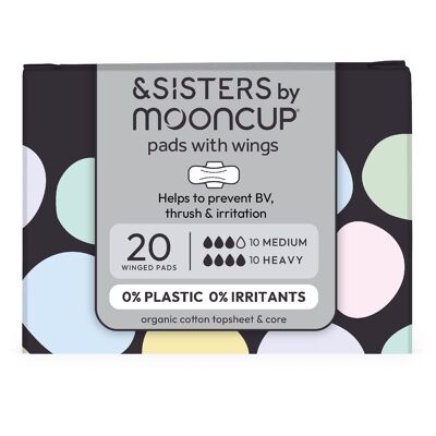 Organic Cotton Pads With Wings | Dual Absorbency (day/night) | (20 pack)