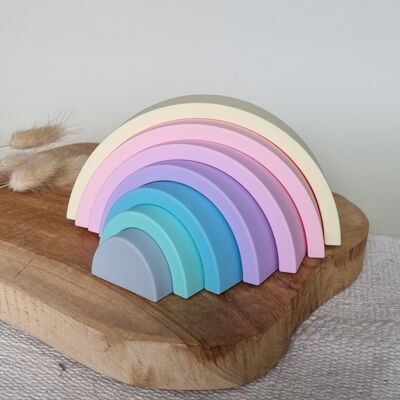 Silicone stacking tower rainbow - Candy