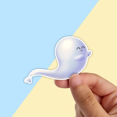 Ghost Waterproof Vinyl Sticker, Halloween Stationery,