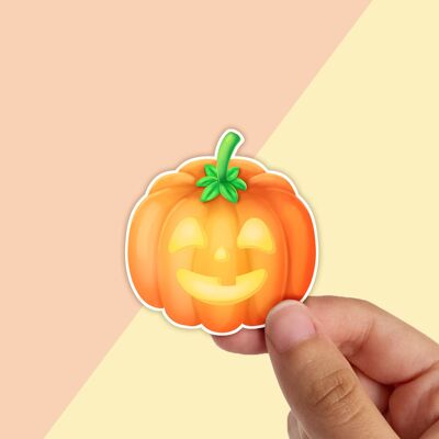 Jack O Lantern Waterproof Vinyl Sticker, Pumpkin, Halloween Stationery,