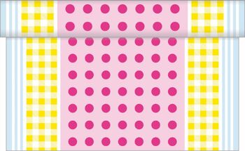 Chemin de table Willi en jaune-rose en Linclass® Airlaid 40 cm x 4,80 m, 1 pièce - ornements 1