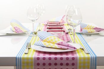 Chemin de table Willi en jaune-rose en Linclass® Airlaid 40 cm x 4,80 m, 1 pièce - ornements 2