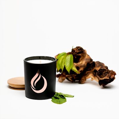 Candela di soia grande nera "Breathe" per aromaterapia