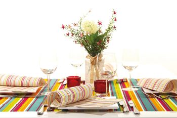 Chemin de table Stefano en rose curry en Linclass® Airlaid 40 cm x 4,80 m, 1 pièce - rayures 2