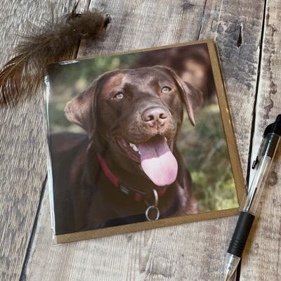 Glückliche braune Labrador-Grußkarte