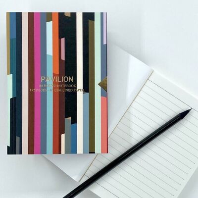 Stripes - A6 Buckram Embossed Foiled Notebook (Unit of 3)