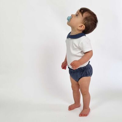 Scalable blue gray organic cotton bloomers