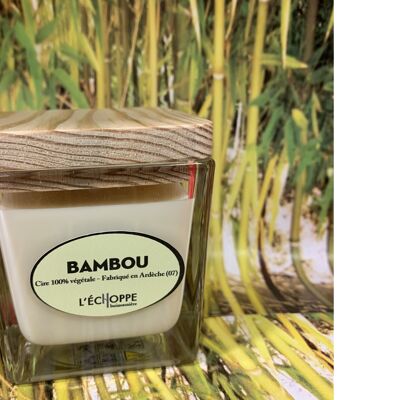 BOUGIE PARFUMEE CIRE 100 % VEGETALE SOJA - 6X6 80 G BAMBOU