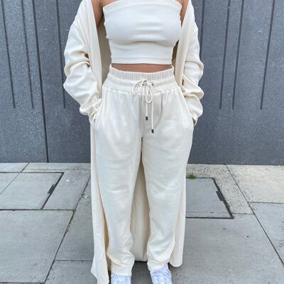 Buttercream ribbed joggers
